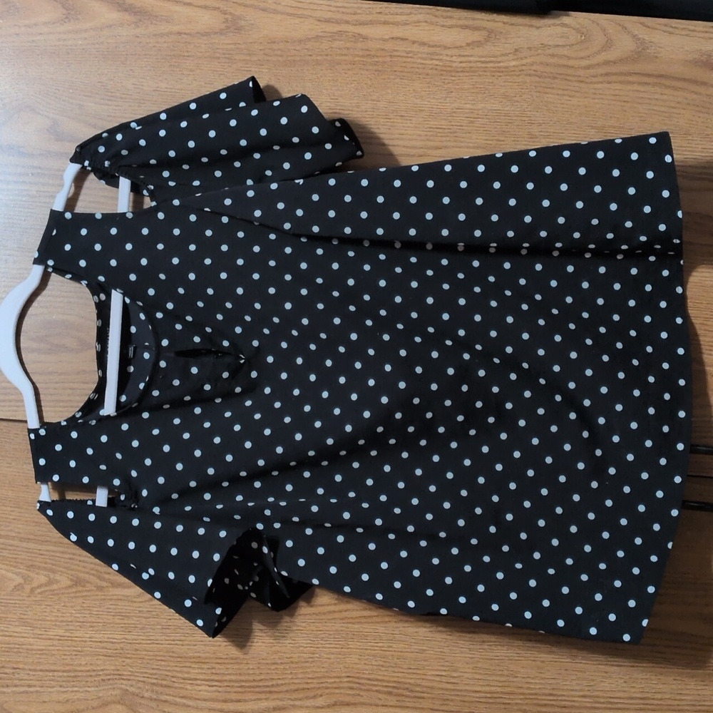 Lane Bryant Black and White Polka Dot Blouse